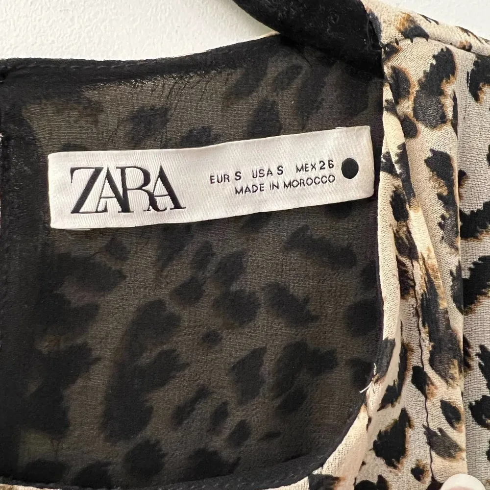 ZARA NWOT Cheetah Print Pleated Maxi Dress Size Small - Image 8