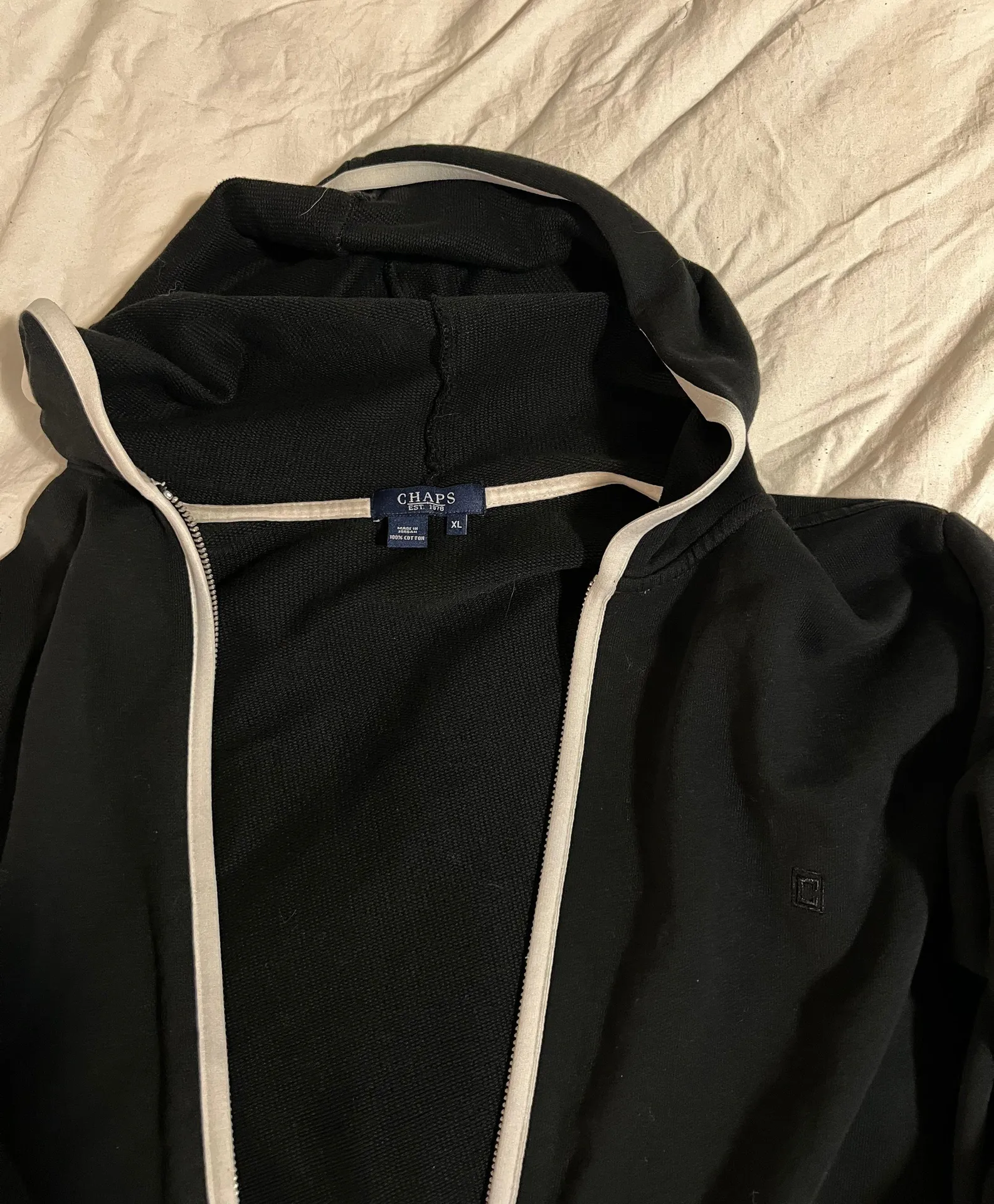 CHAPS Black Zip up Hoodie - Image 5