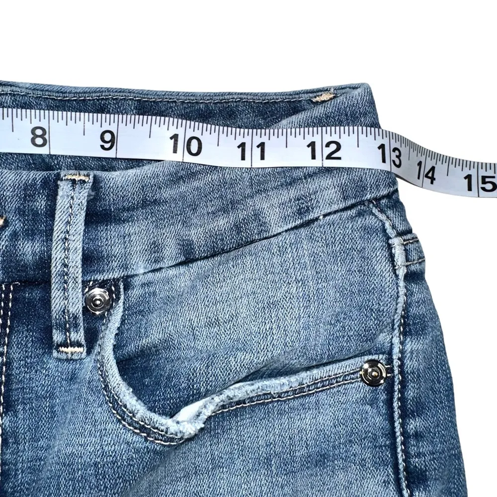 Good American Good Waist Destroyed High Rise Cropped Jeans in Blue634 4/27 - Image 7