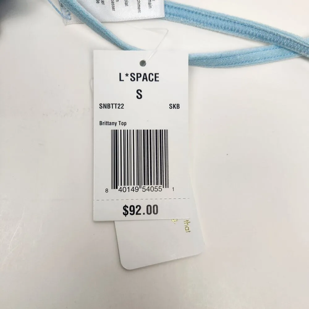 L*Space Brittany Triangle Bikini Top in Sky Blue Terry Size Small NWT - Image 7