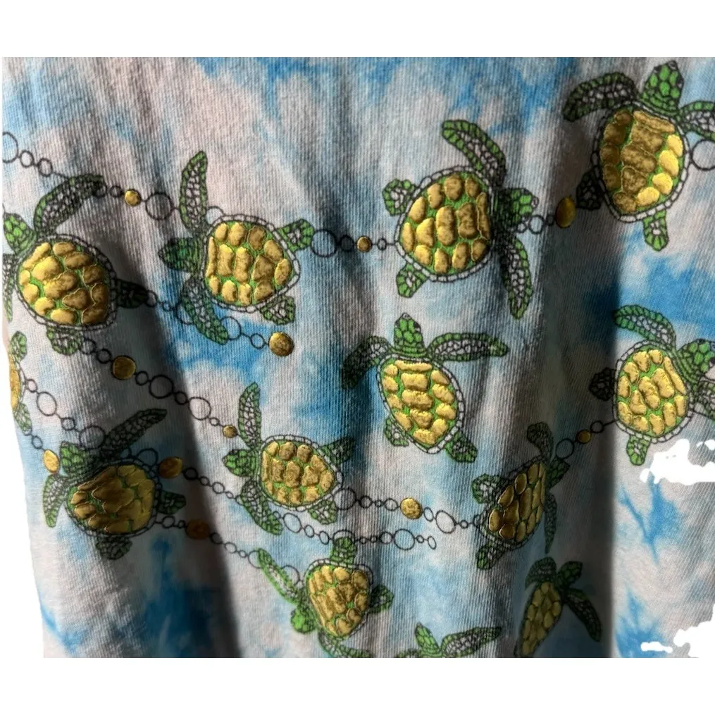 Y2K Ladies‎ Summer Butterfly Loose Fit Sleeveless Top Tie Dye Maternity Dress Blue Size L - Image 2