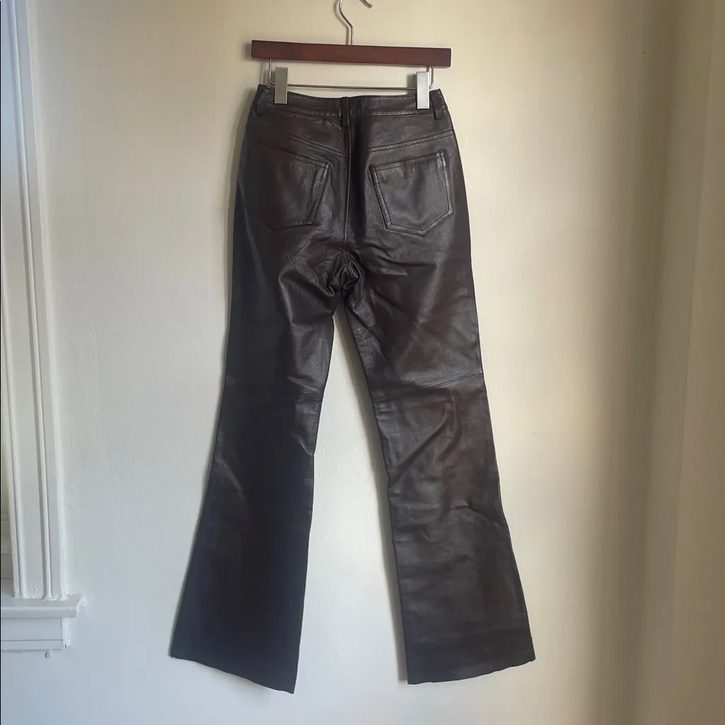 Vintage Jeanology Leather Brown Pants Size 4 - Image 4