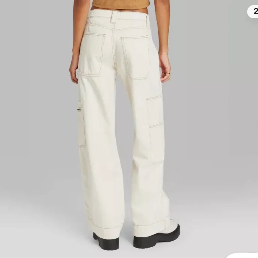 Wild Fable NWT High Rise Wide Leg Cargo Jeans Pants Cream 16/R - Image 10