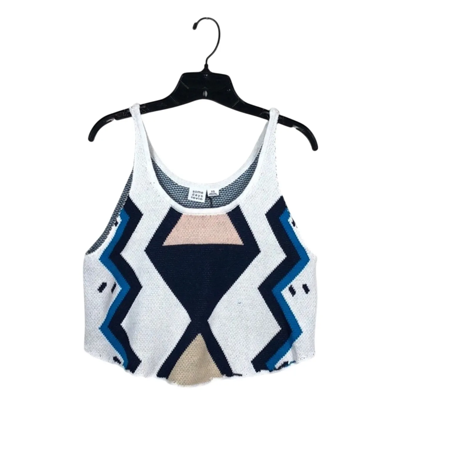 Somedays Lovin Top Tribal Knit Scalloped Hem Tank - Image 7