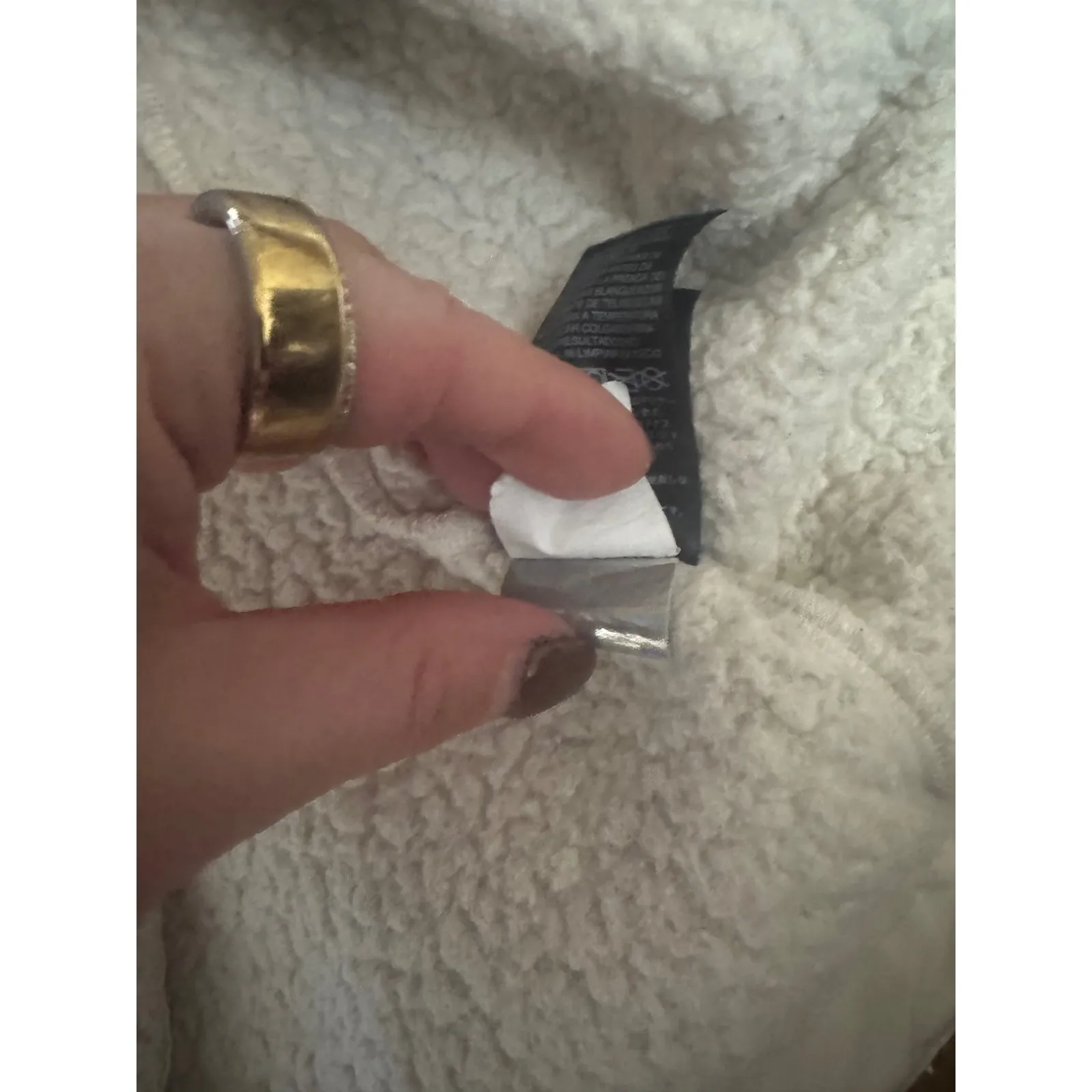 The North Face White Sherpa Fleece Zip Up Jacket Womens Size Medium - Image 6