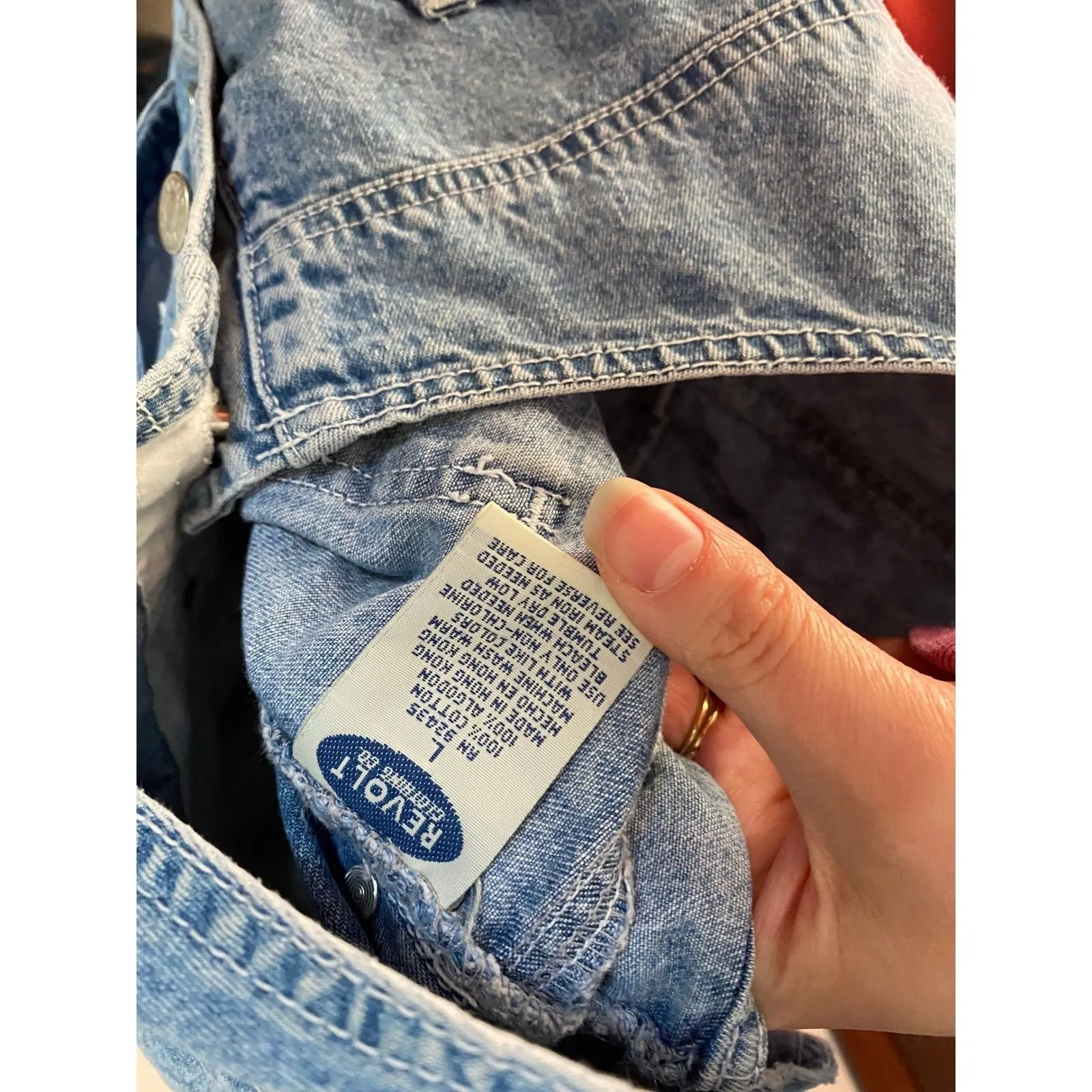 Vintage 1990s Denim Blue Jean Overalls Shorts Large Boho Indie Festival Hippie - Image 6