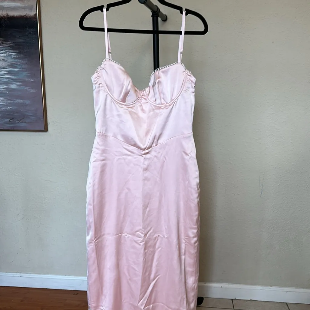 HOUSE OF CB‎ 'Stefania' Soft Peach Corset Maxi Dress NWOT Size L - Image 7