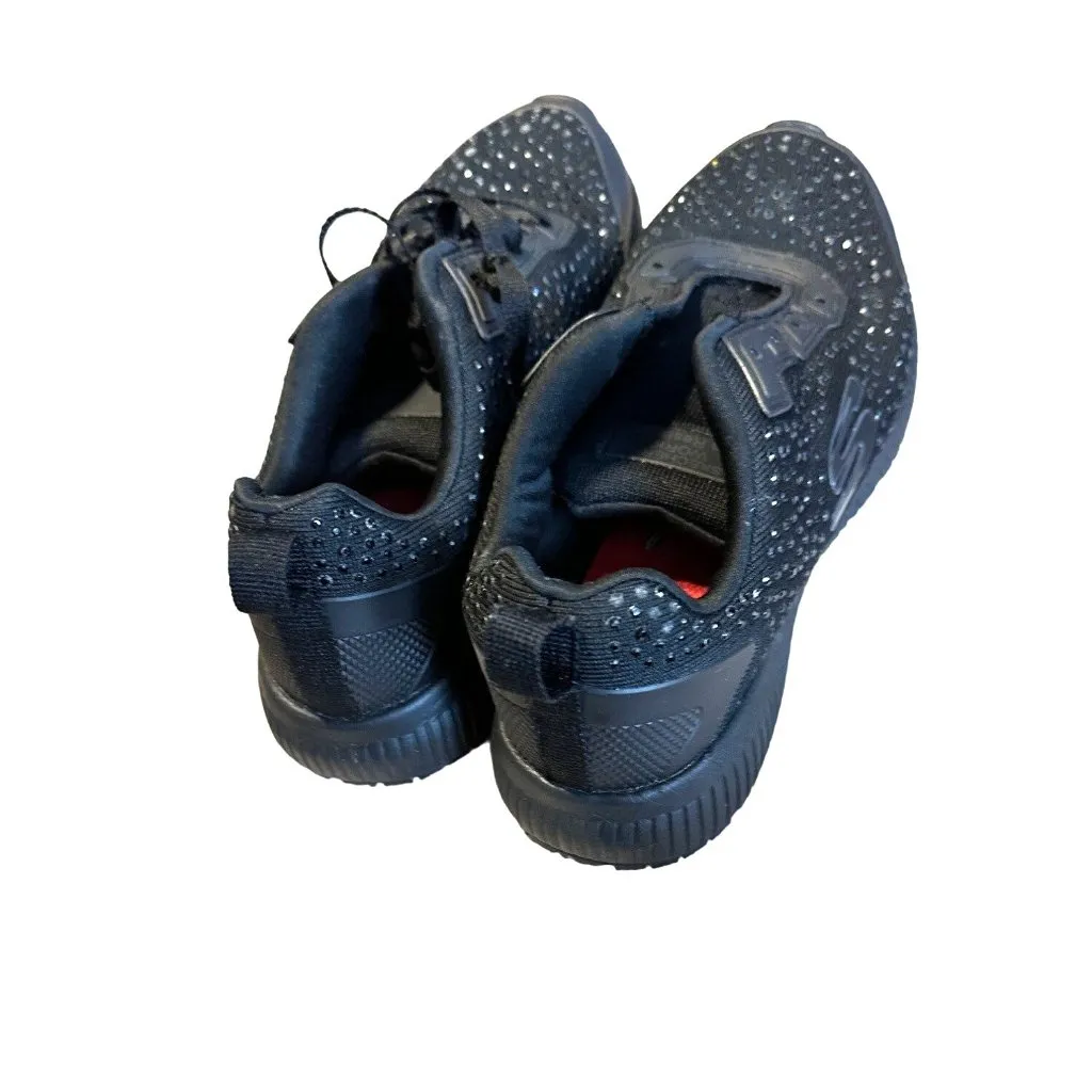 Skechers 8.5 Womens  Black Slip-On Athletic Shoes Rhinestone Detail Pull Tabs - Image 5