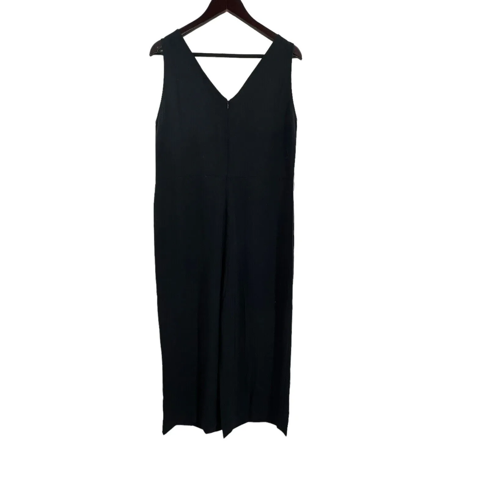 Everlane Black‎ Triacetate V Neck Jumpsuit Sleeveless 8 - Image 3
