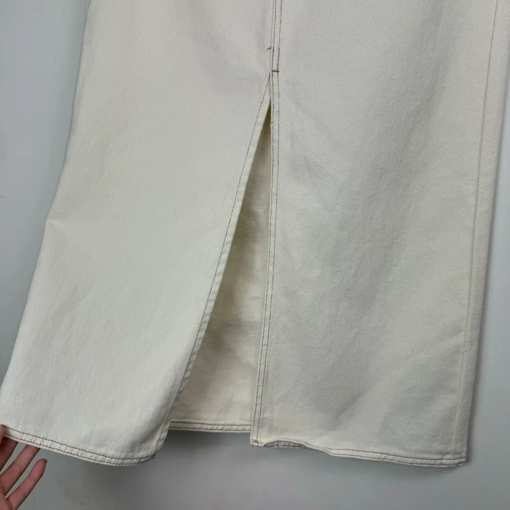 NWT Blank NYC Denim Maxi Slit Skirt Sz 27 Ecru Off White - Image 9