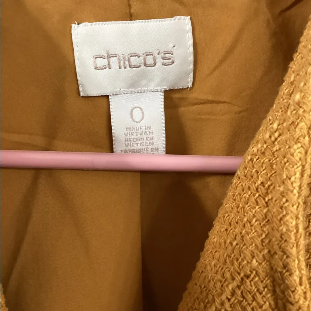 CHICO'S WOMEN'S TOPPER JACKET TEXTURED SZ 0 - Image 2