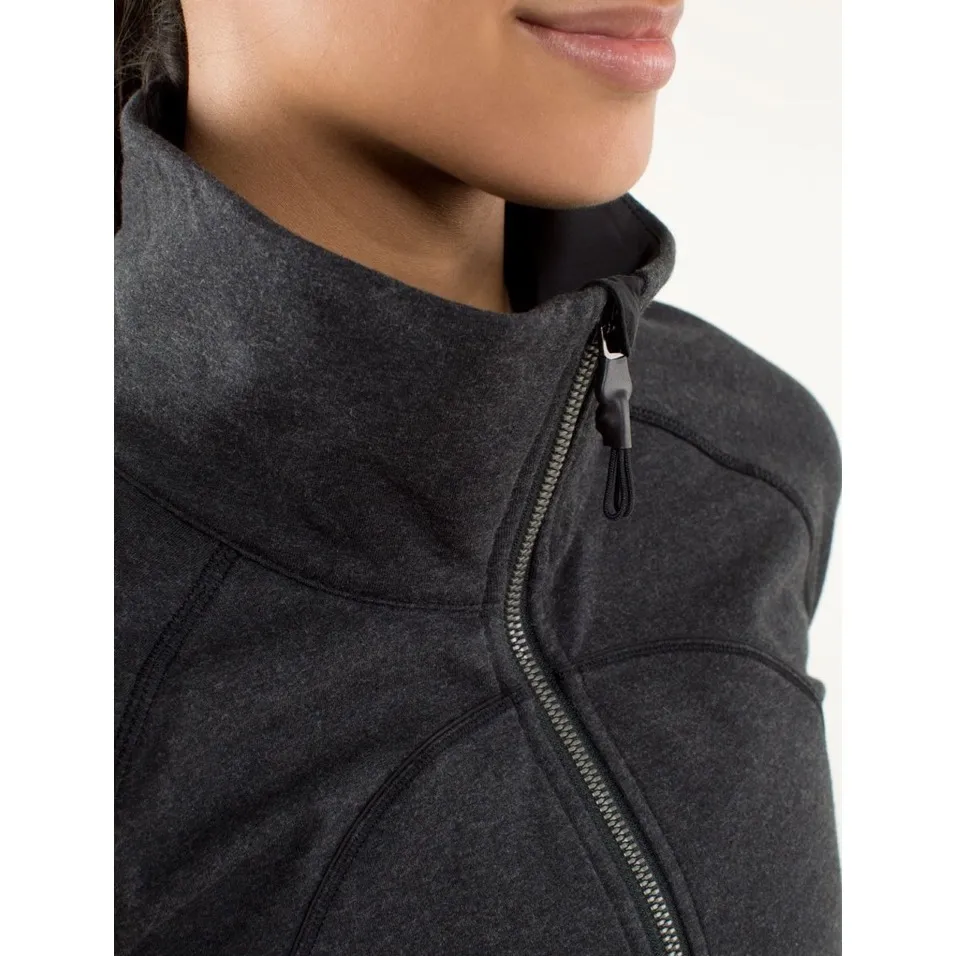 Lululemon‎ Gray Black Full Zip High Neck Athletic Blissed Jacket S/M - Image 3