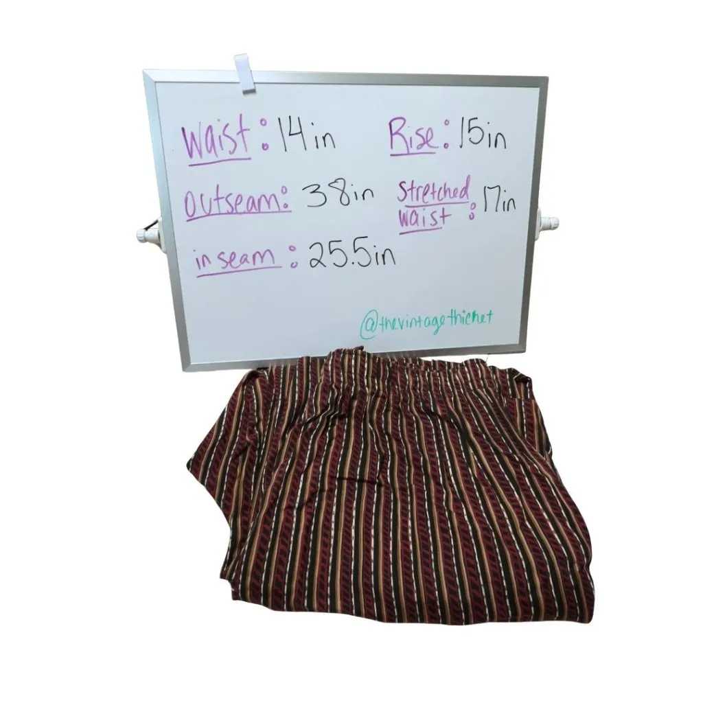 Vintage 90s Flowy Striped Capri  Pants Sag Harbor Petite Womans Large Boho Retro - Image 9