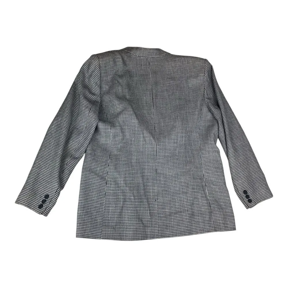 Pendleton womens 14 16 two piece suit skirt set houndstooth navy white show blaz - Image 3