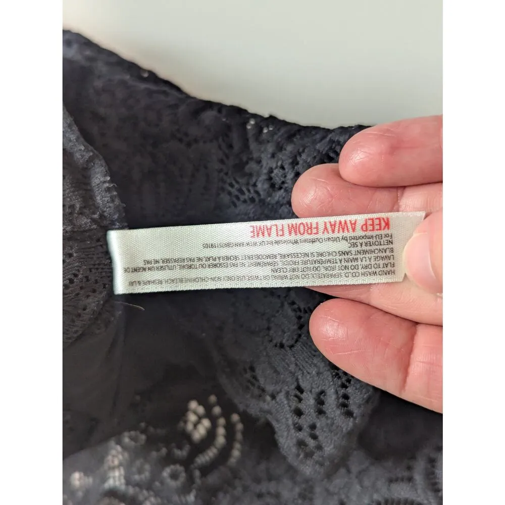 Intimately Free People Chase Me Lace Bralette Crop Top Black Womens X-Small XS - Image 8