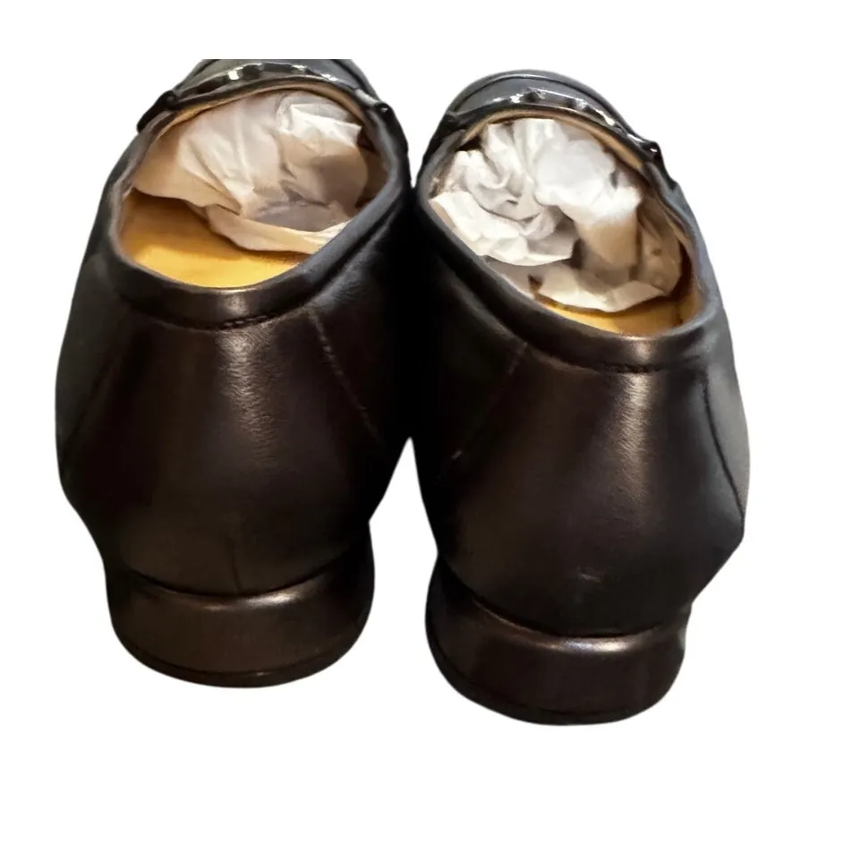 Salvatore Ferragamo Metallic Brown Leather Gancini Loafers Women 8.5 E Horsebit - Image 5