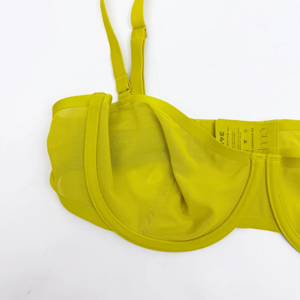 Cuup The Balconette Mesh Bra Chartreuse 34D Size undefined - Image 6