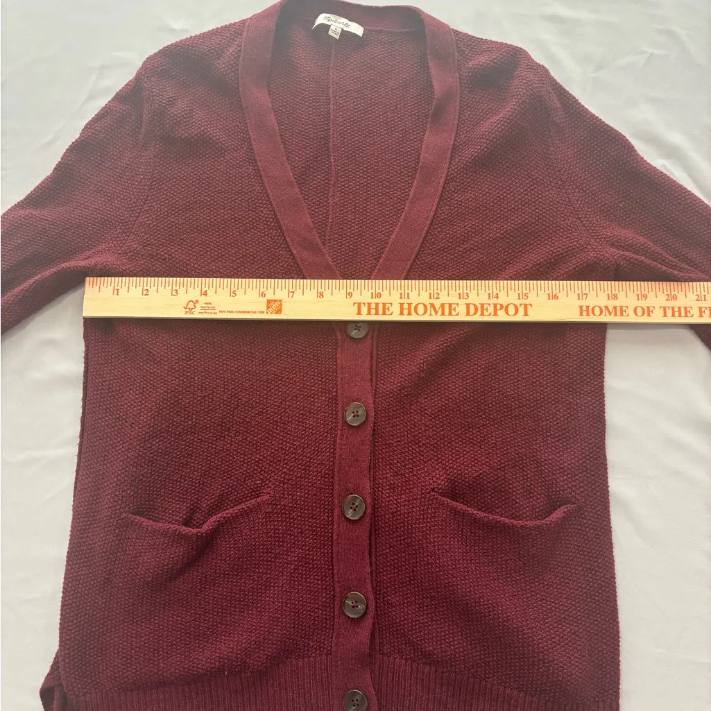 Madewell Deep Red Button-Up Cardigan - Image 6