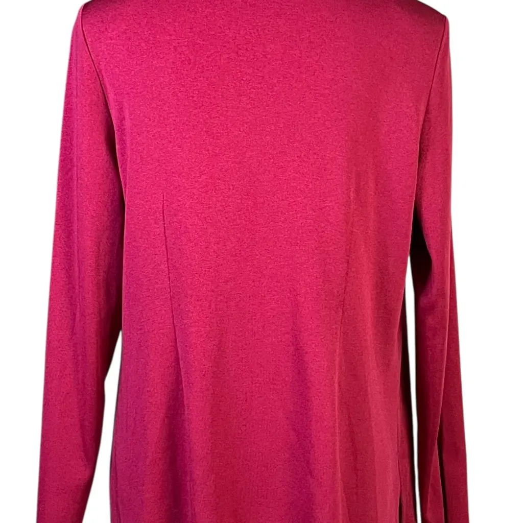 Misook Cardigan Size Medium Pink Black Long Sleeve Open Front Workwear Office - Image 3