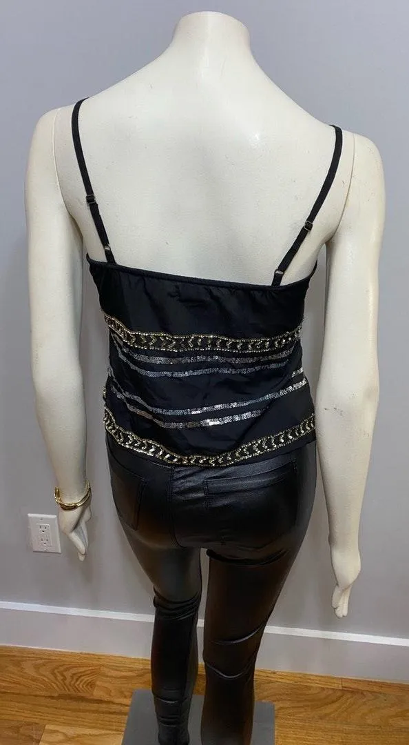 Silver & Gold Beaded Deco Tank Size Small - Image 3