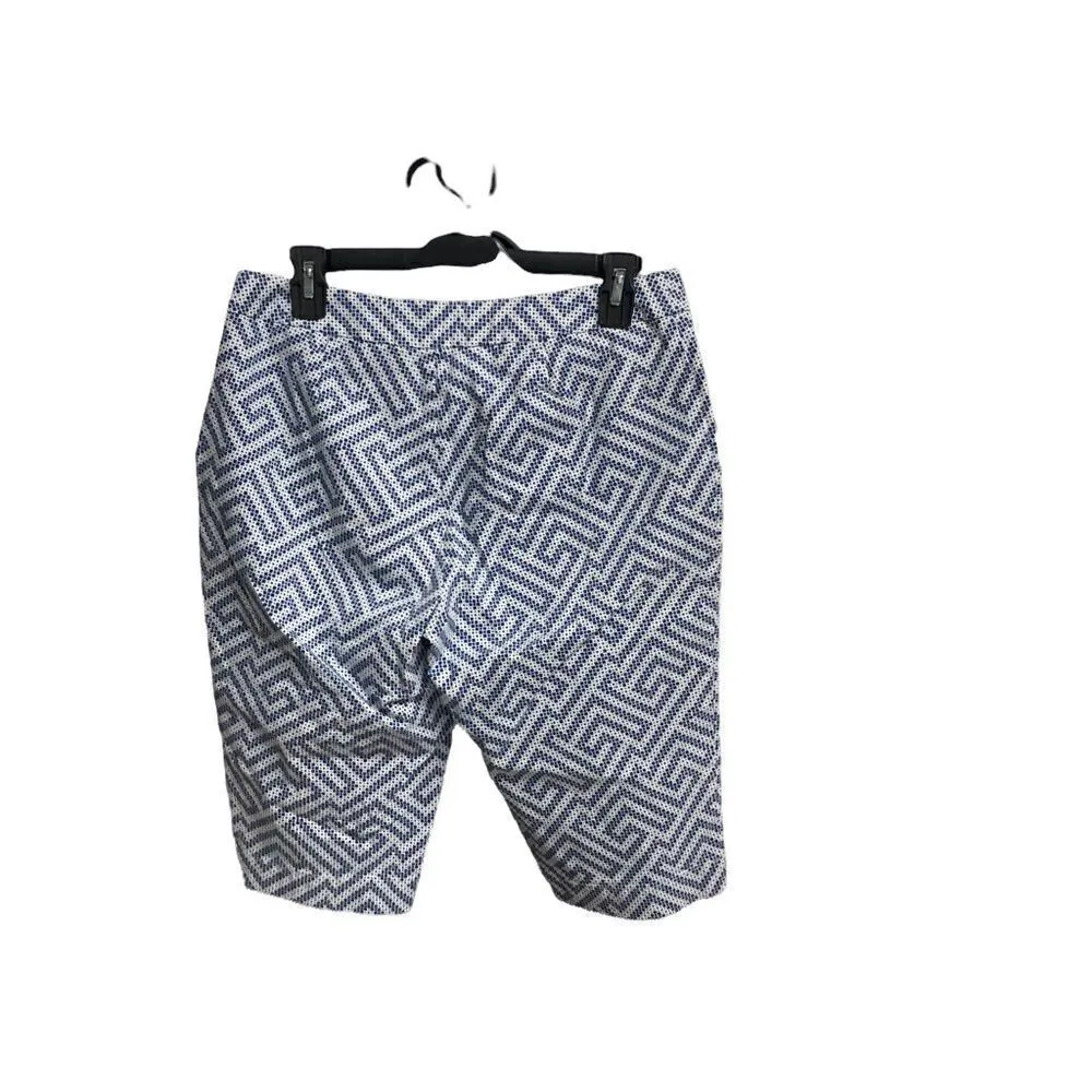 TOMMY BAHAMA Women’s Geometric Capris Size 8 Blue & White Cotton & Spandex blend - Image 2