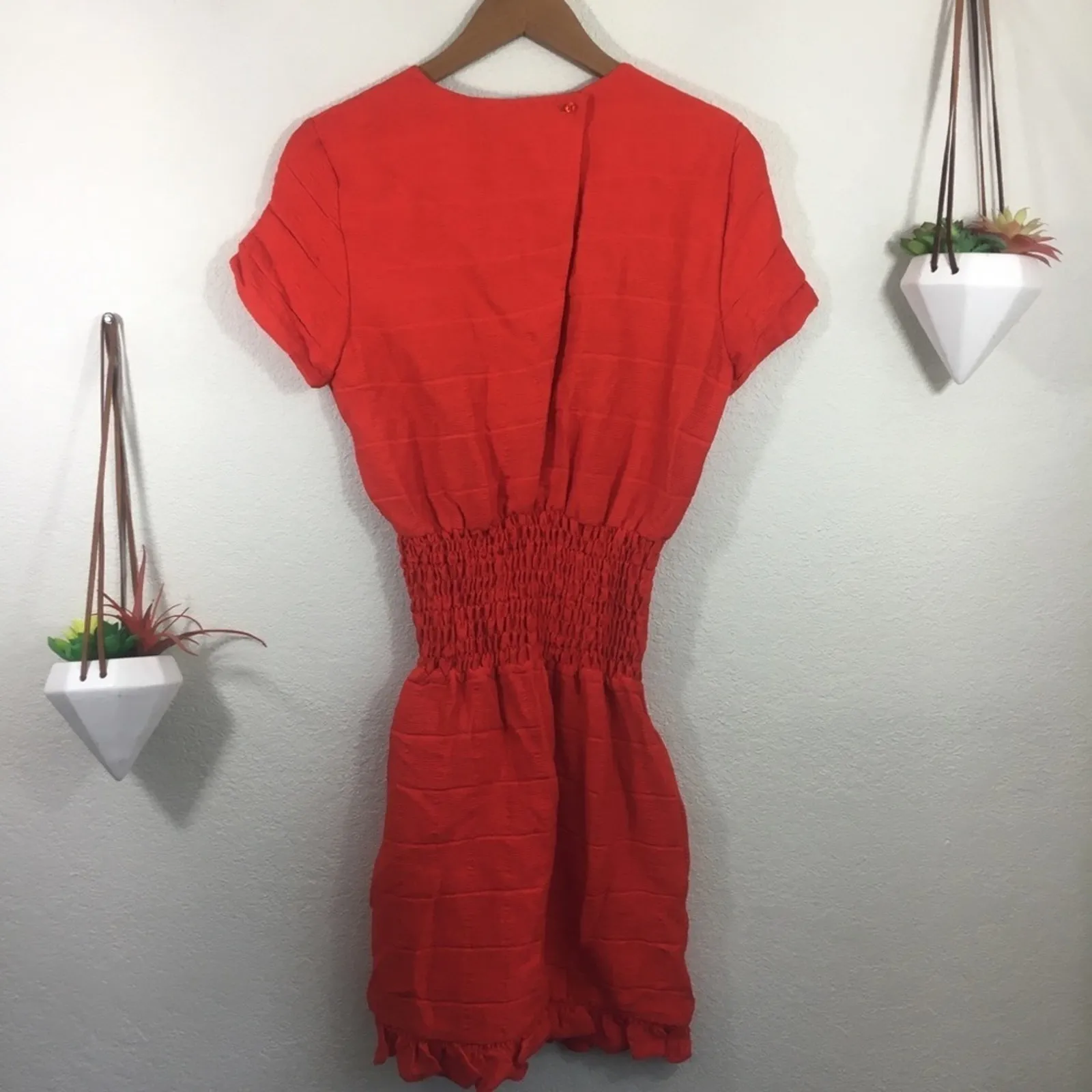 NWT Maje Razane red smocked mini dress - Image 5