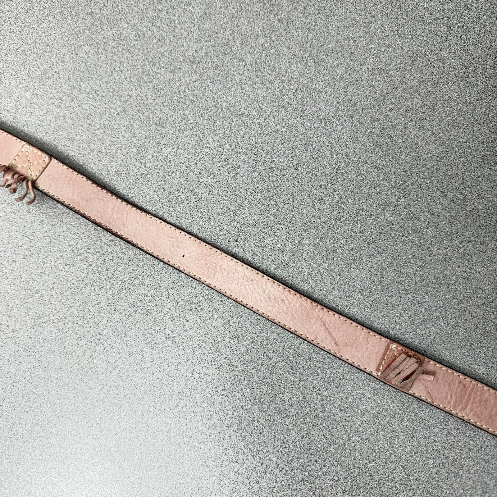 Jenny & The Boys Leather Belt Womens Medium Pink Metal Buckle Embossed Fringe - Image 7