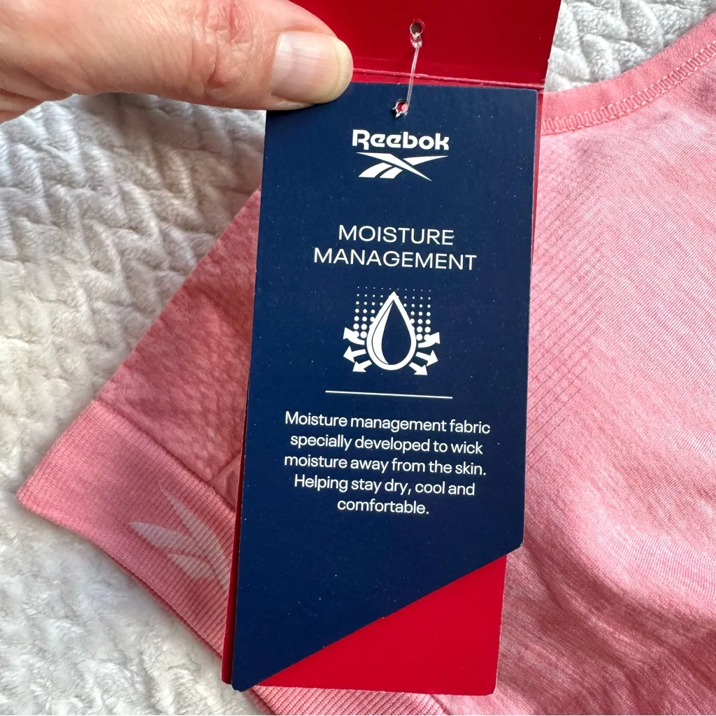 NWT Reebok Sports Bra Womens S Pink Racerback Seamless Gym Yoga Activewear - Image 5