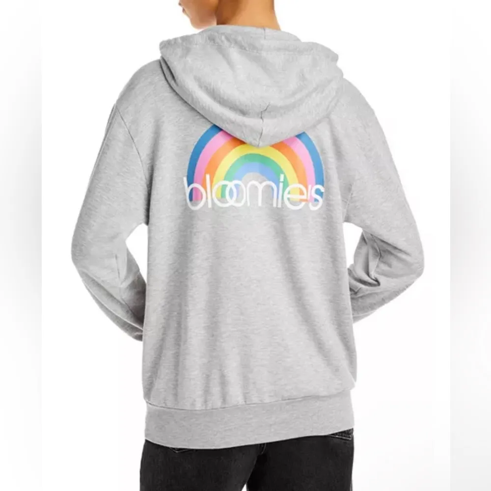 Bloomie's Unisex Rainbow Logo Hoodie in Heather Grey, Size M New w/Tag Gray Size M - Image 2