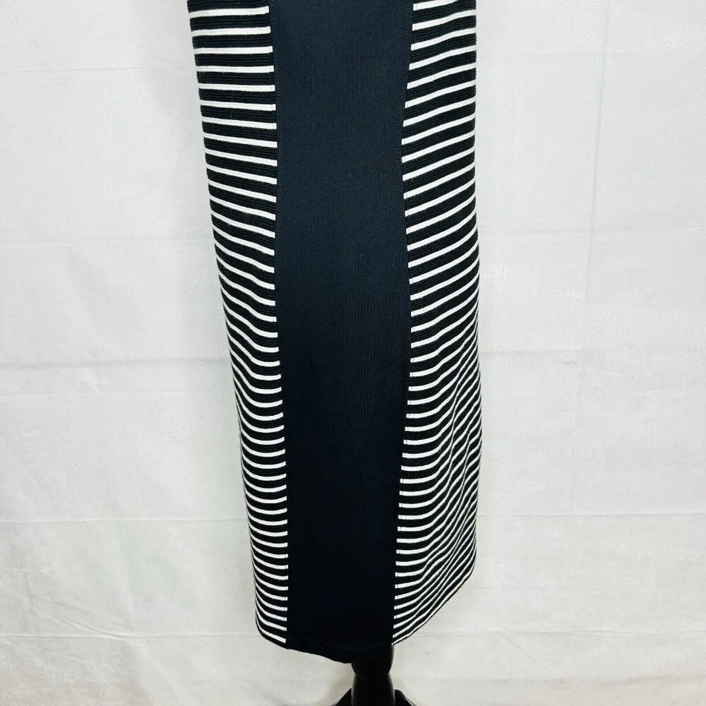 Athleta Mala Dress Size Small S Black White Stripe Sleeveless Tank Bodycon - Image 6