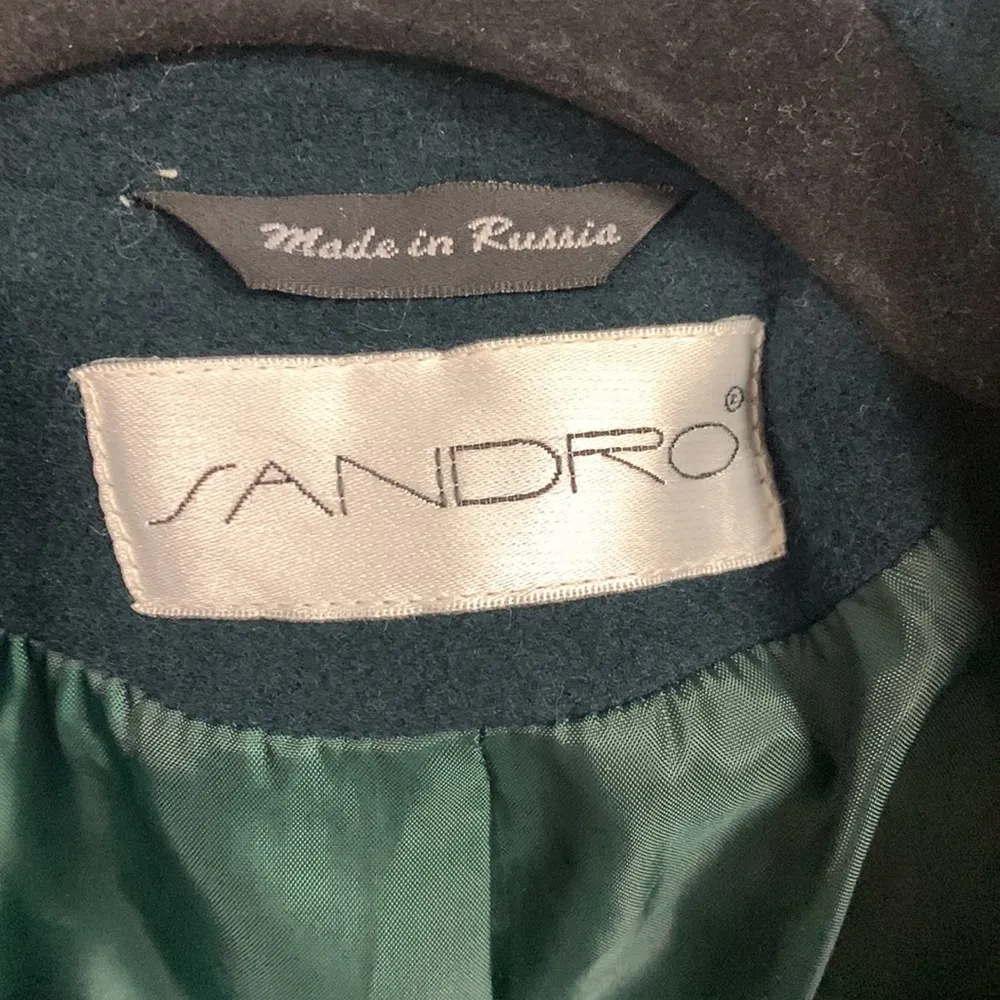 Vintage Sandro 100% Wool Trench Coat Size 16 - Image 2