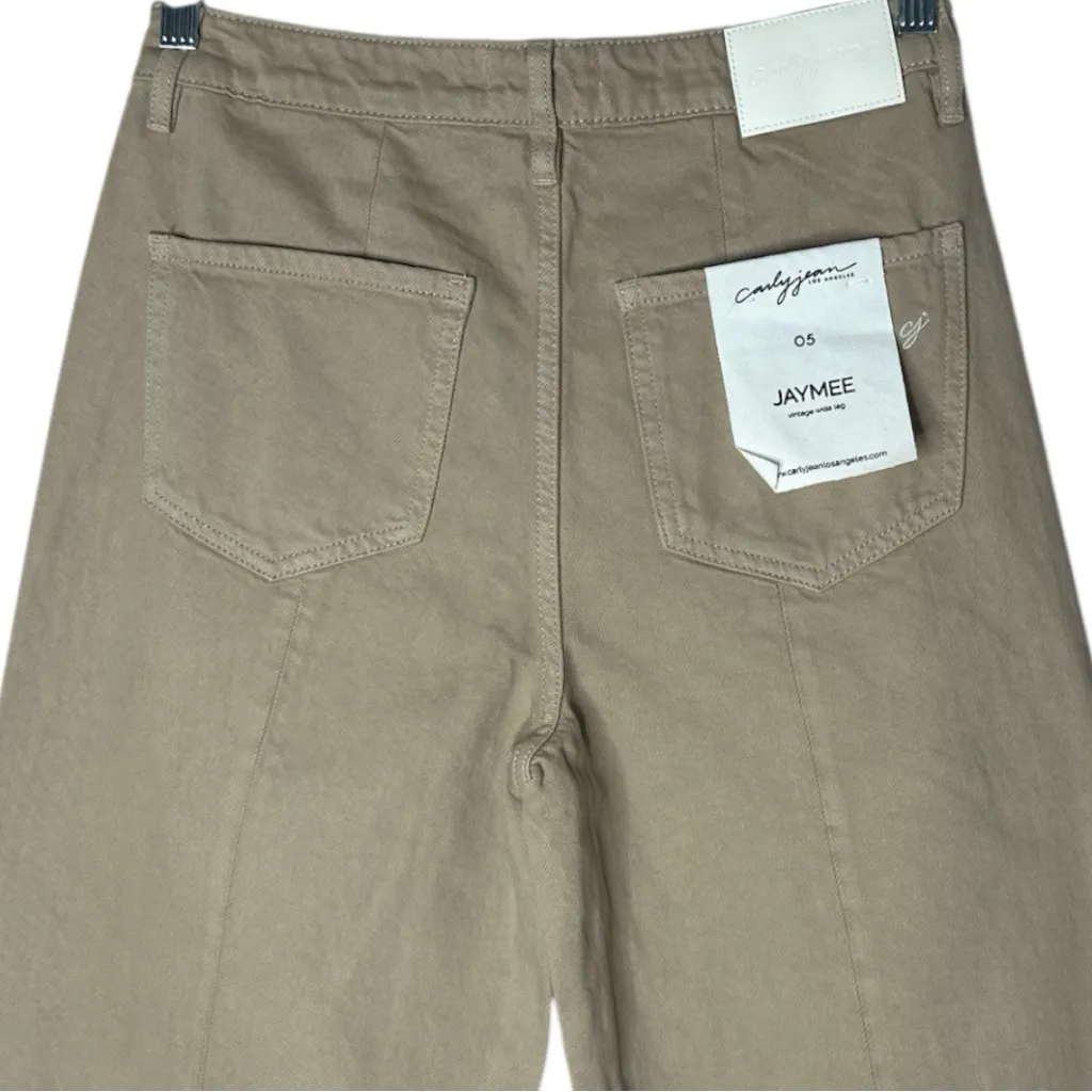 Carly Jean Los Angeles Jaymee Wide Leg Jeans Pants Khaki Vintage Size 5 - Image 8