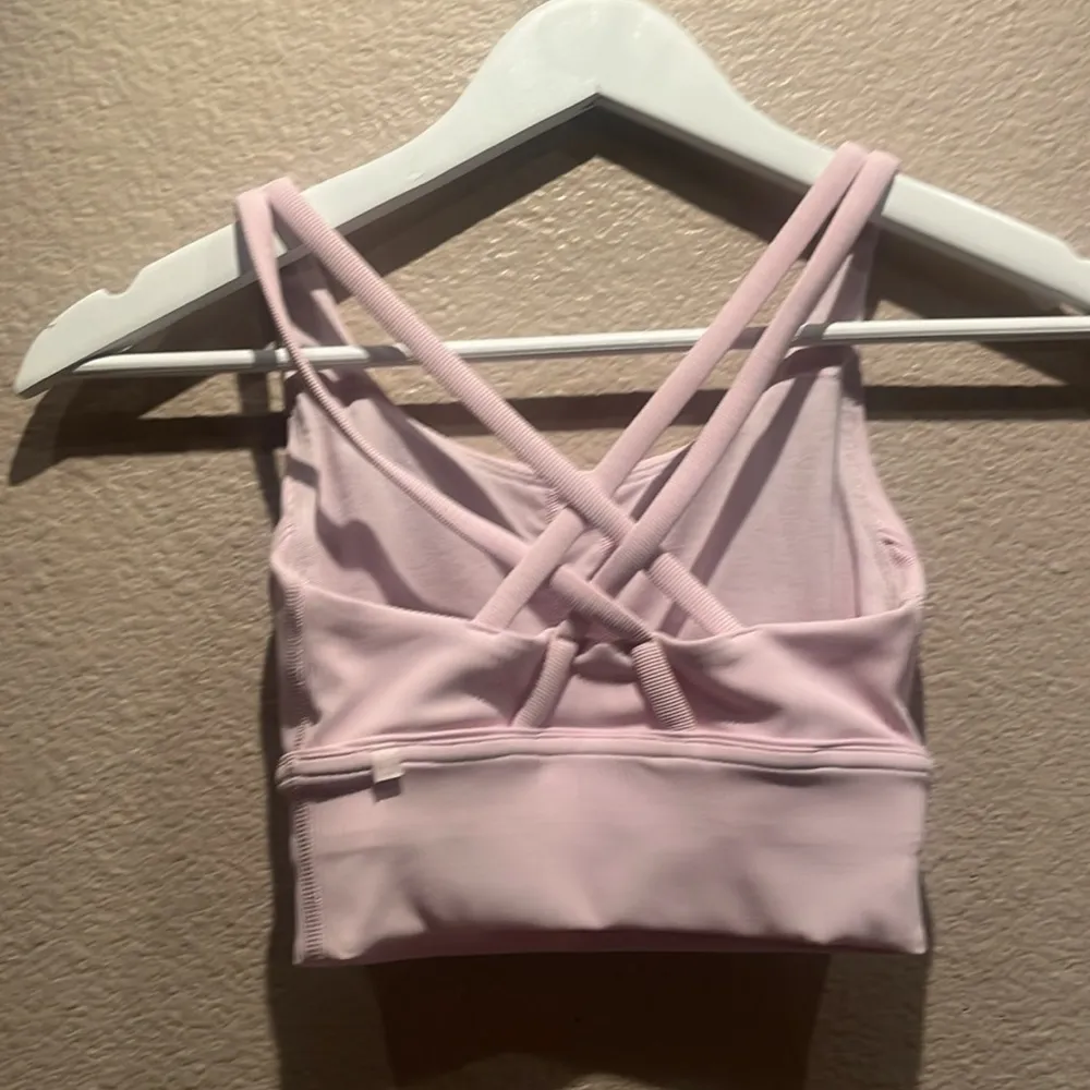 Lululemon Women’s Energy Longline Bra Ribbed Pink Size 2 - Image 5