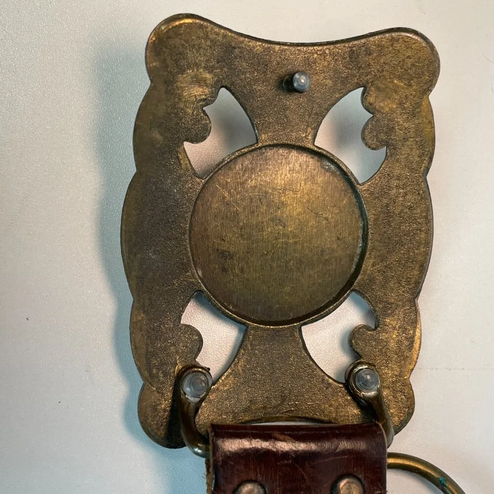 Vintage River Island Women Belt Sz Small Brown Genuine Leather Metal Buckle Dec - Image 4