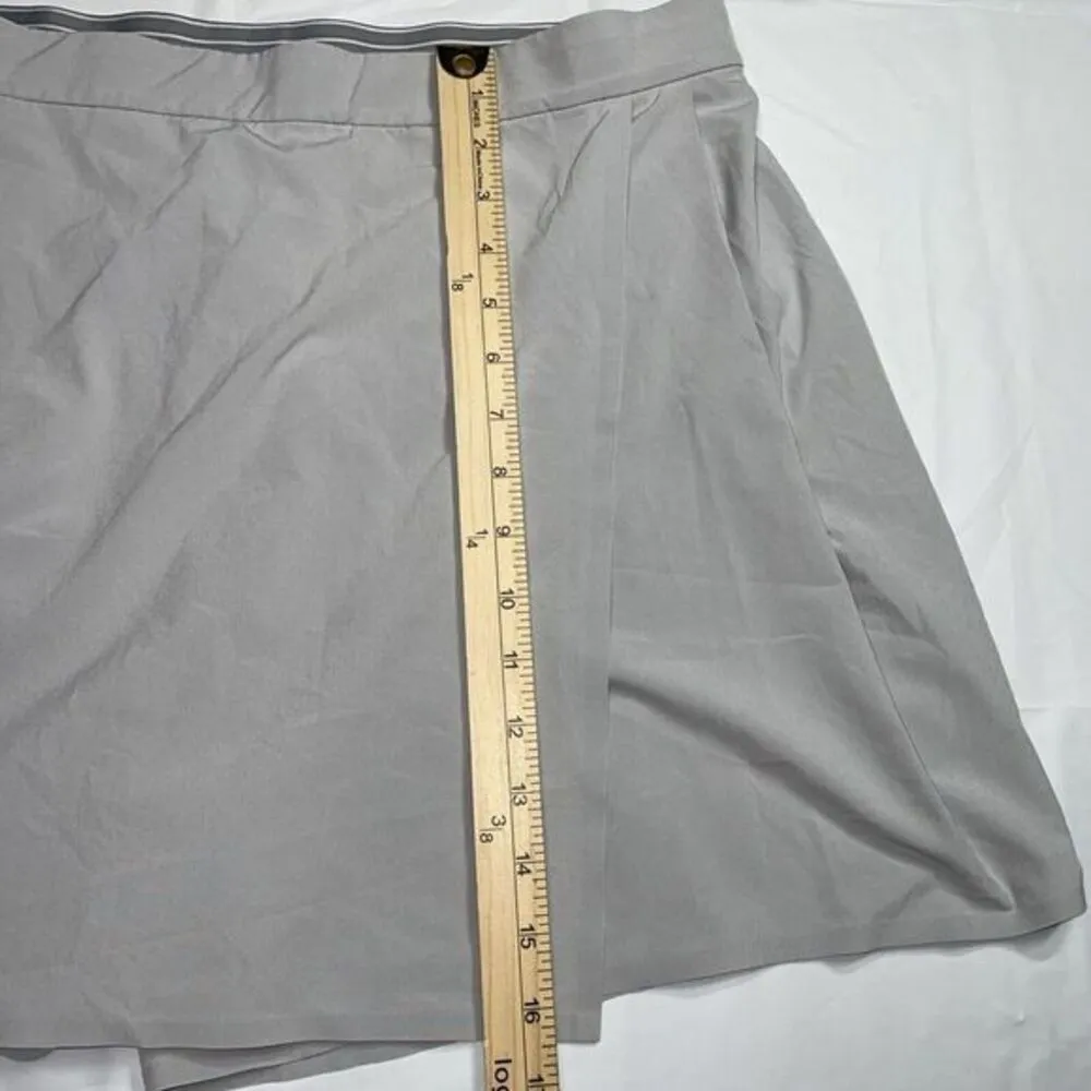Athleta Planner Skort Skirt Shorts Lightweight Golf 291726 Sz 12 Zip Pocket Gray - Image 3