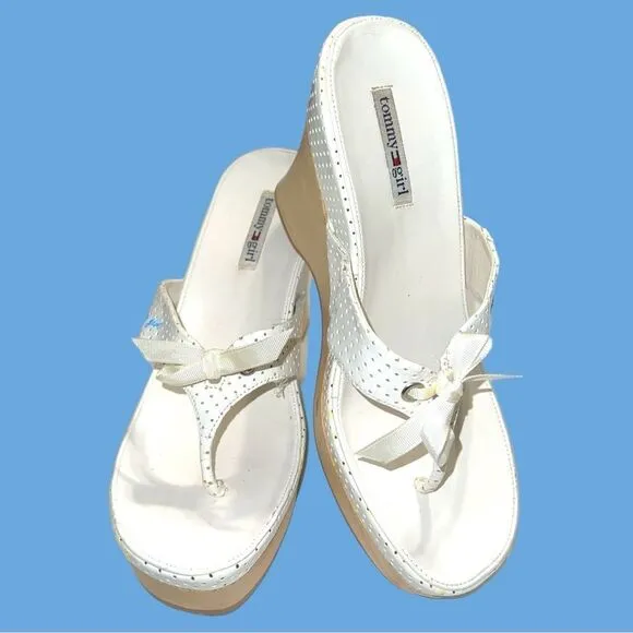Tommy girl awesome white sandals with 3.5” wedges! - Image 2