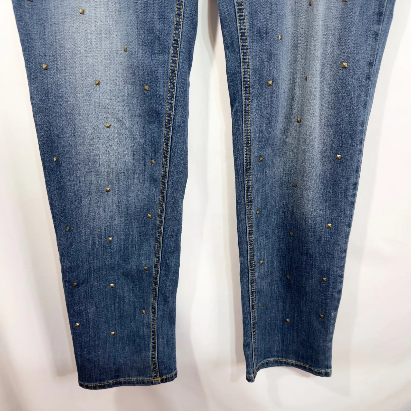 Cato Plus Size‎ 16 Jeans Studded Embellished Blue Skinny Mid Rise 30 Inseam 738 - Image 5