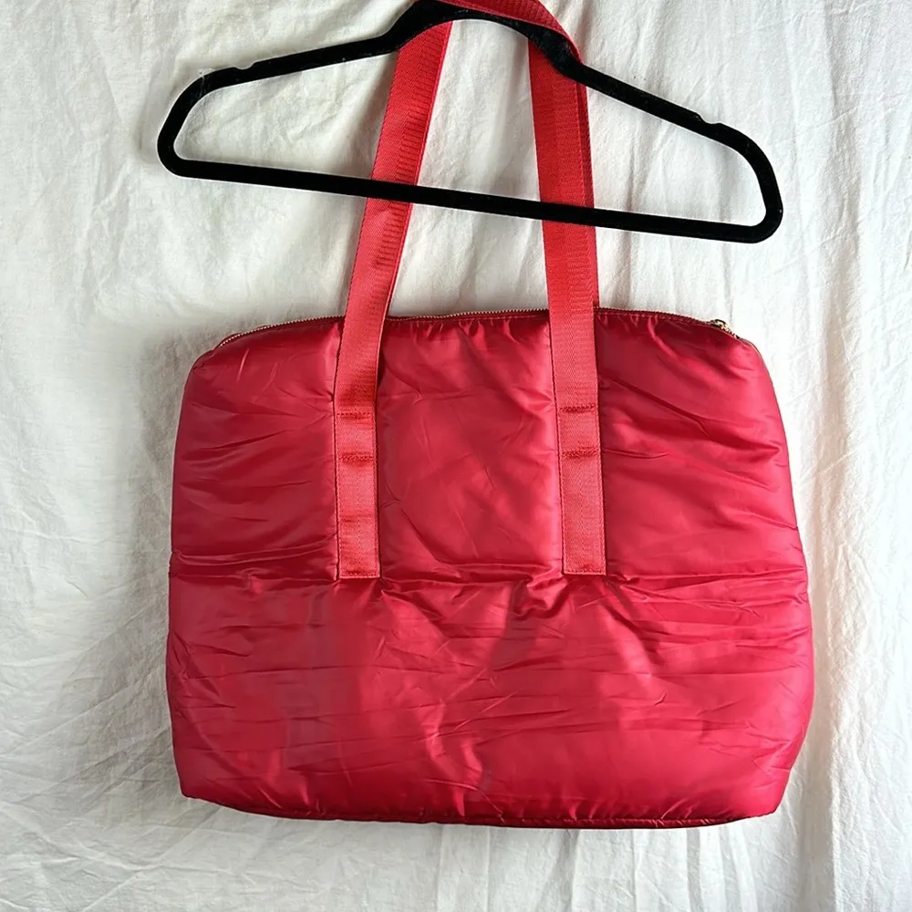 Carolina Herrera Logo RED Puffer Quilted Tote Shoulder Gym Bag Good Girl - Image 6