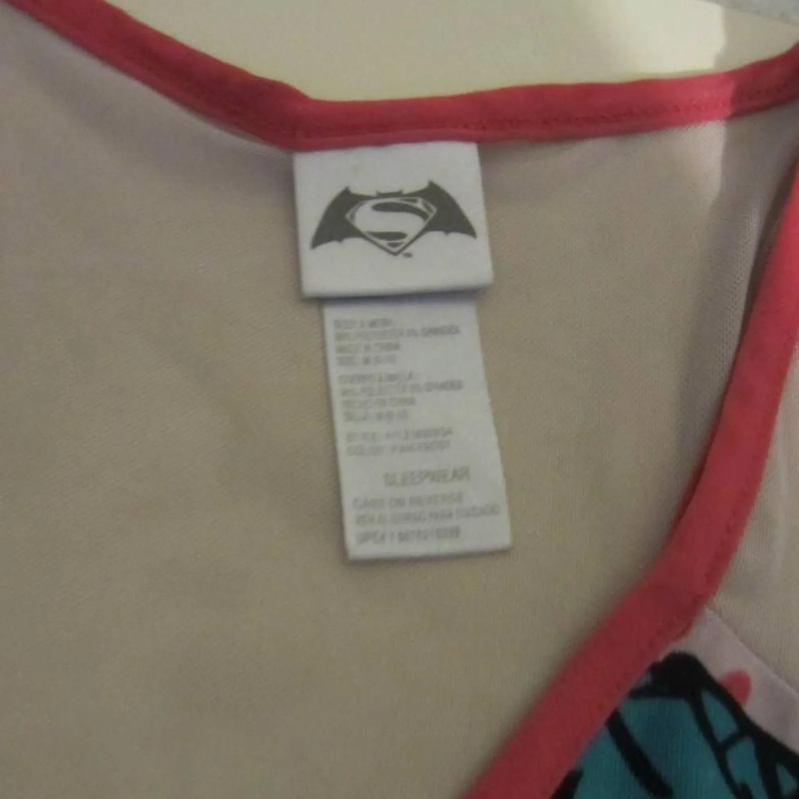 Retro DC Comics Batman Superman Pink Frost Nightgown Sleep M - Image 3