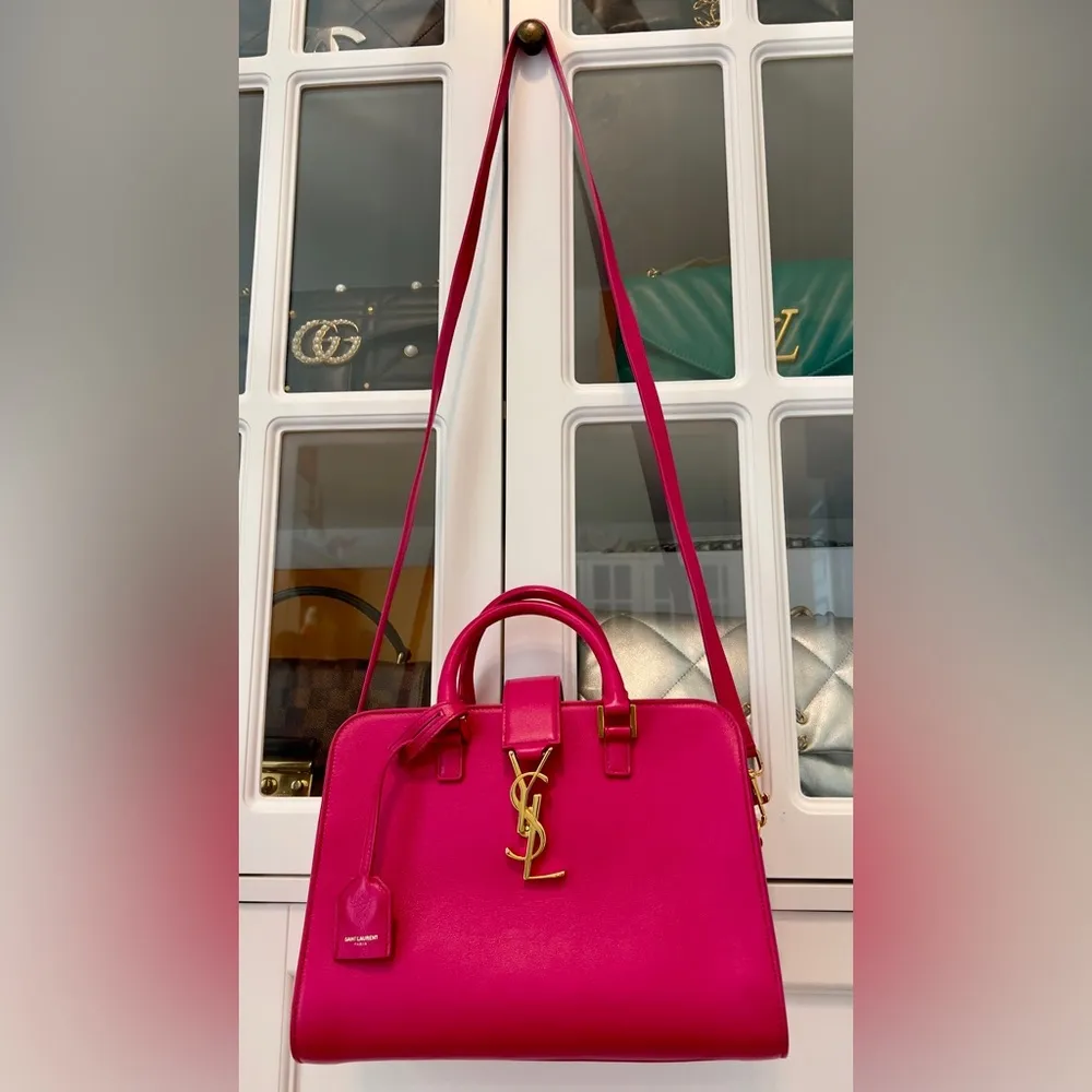 Saint Laurent Pink Satchel Bag with Gold Hardware - Image 14