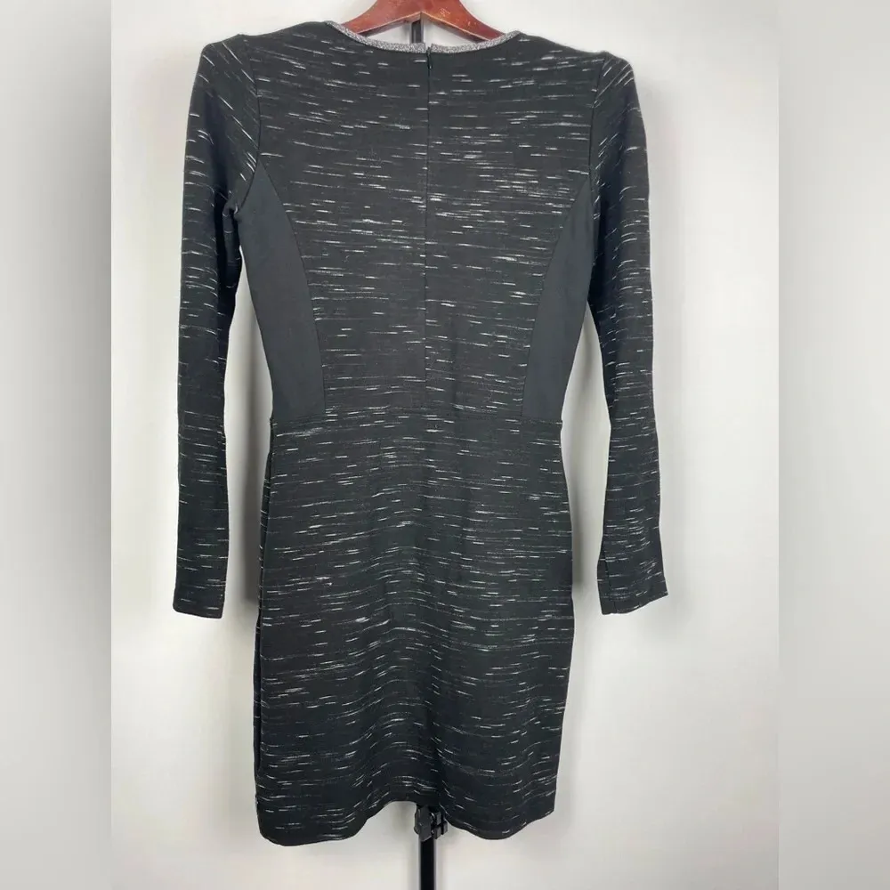 MAISON‎ Scotch Scotch & Soda Charcoal Black Long Sleeve Fitted Mini Dress - Image 7