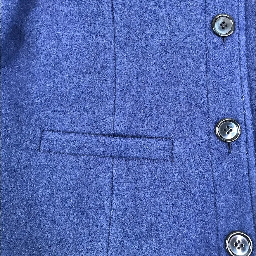 COTSWOLD Collections Boiled 100% Wool Jacket Women L Blue Classic Office Made UK Size L - Image 9