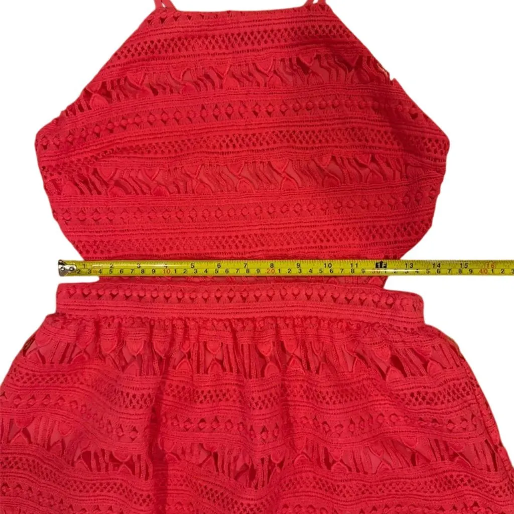 Chelsea & Violet Women's Pink Crochet Lace Halter Dress Size S - Image 7