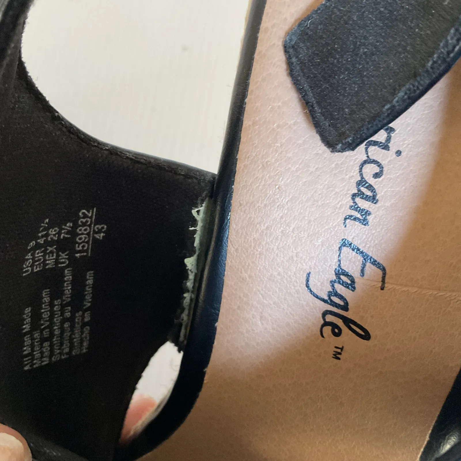 American Eagle Espadrille Platform Shoes Women’s Black Wedge Sandals Size 9 - Image 14