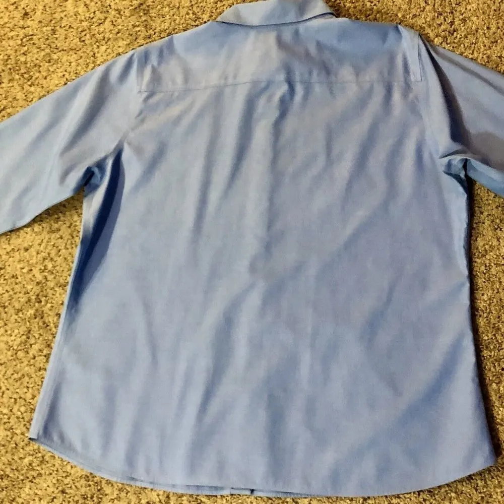 Eddie Bauer Wrinkle Resistant Blouse Womens XL Used Blue - Image 12