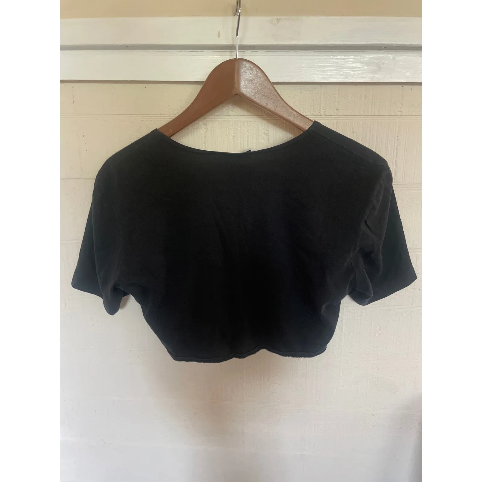 Vintage 90's CONTEMPO CASUALS Tie Front Tattoo Crop Top GRUNGE GOTH Tee Heart - Image 4