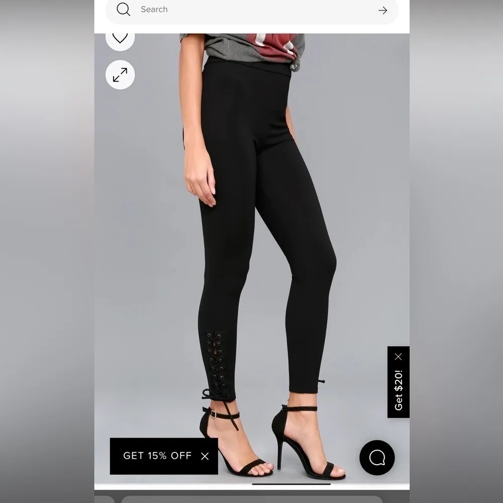 New Lulu's Zia Black Lace Up Leggings in Black Size Small - Image 7