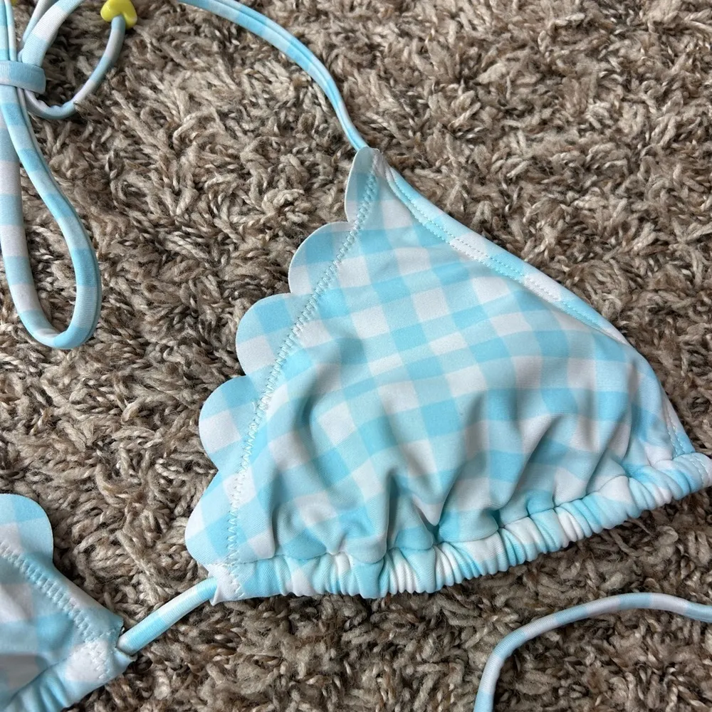Stoney clover lane target X blue and white gingham string bikini top - Image 7