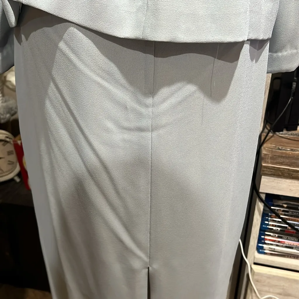 DONNA MORGAN Blue 2pc Maxi Cocktail Suit/Wedding Embellished Size 8 - Image 11