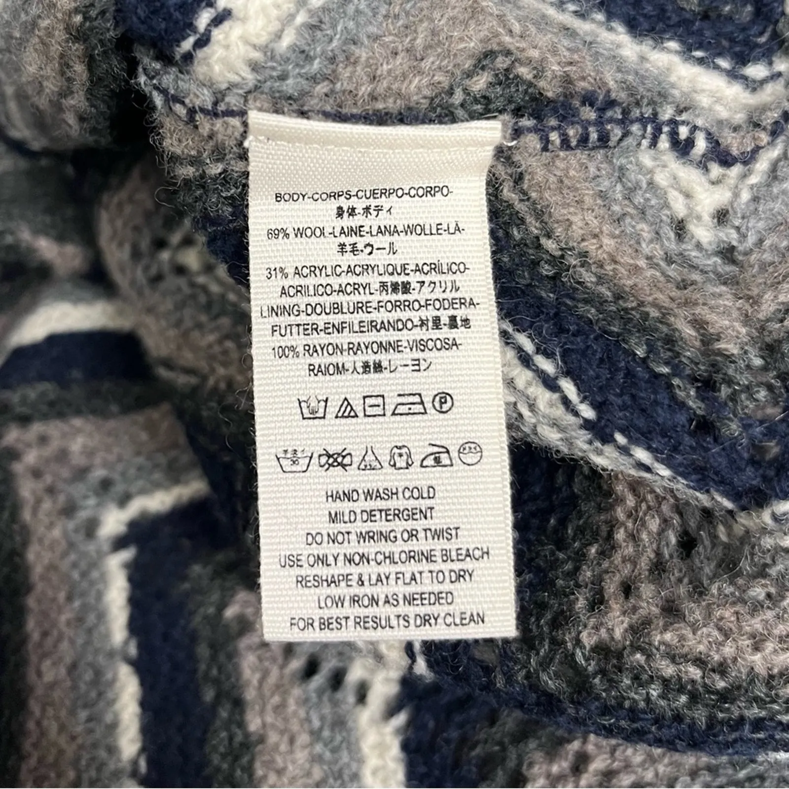 Free People Rhiannon Sweater Dress Chevron Geometric Flared Women’s Size Large - Image 8